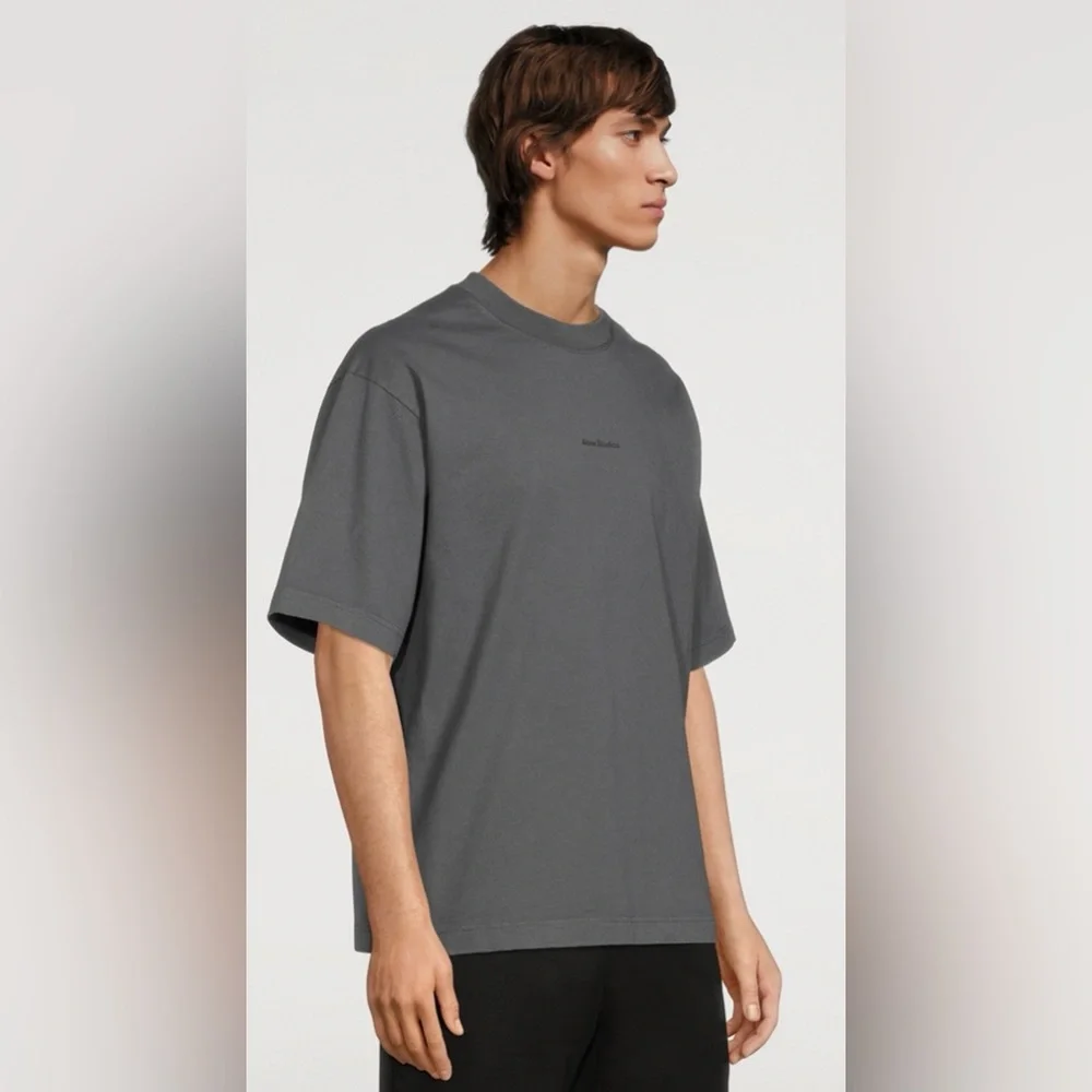 ACNE STUDIOS  Gray Men's Casual Cotton Logo T-Shirt size extra small - Picture 4 of 10